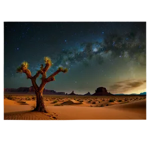 Starry Night Sky Desert Photo PNG Ovs