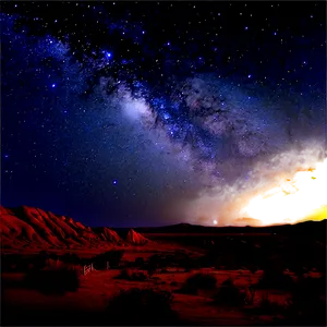 Starry Night Sky Desert Photo PNG Psg8