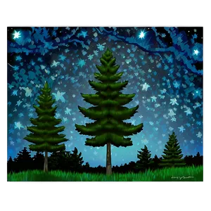 Starry Night Trees PNG 69