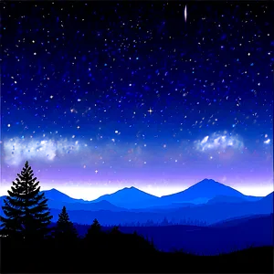 Starry Sky Landscape Png Sdd62 PNG image