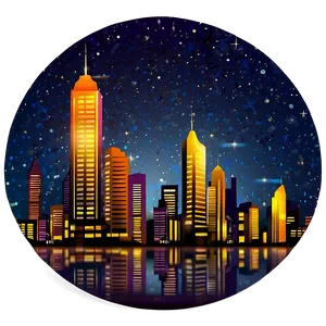 Starry Sky Over City PNG 06252024 PNG