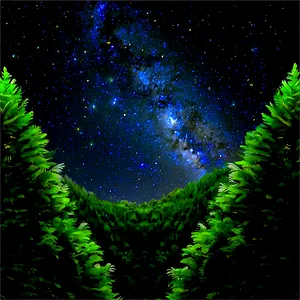 Starry Sky Over Forest PNG 06252024 PNG