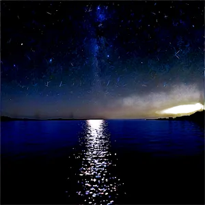 Starry Sky Over Lake PNG 06252024 PNG