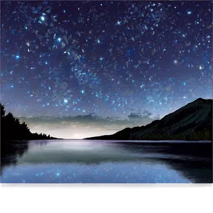 Starry Sky Over Lake Png Pts82 PNG image