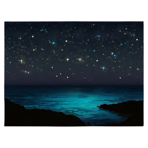 Starry Sky Over Ocean Png Wew PNG image