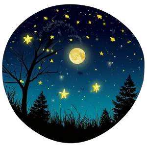 Starry Summer Night PNG Uyg45