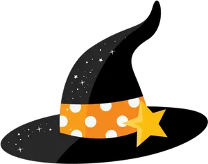 Starry Witch Hat Illustration PNG image