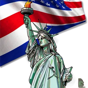 Statue Of Liberty On 4th Of July Png Aqh39 PNG image