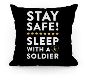 Stay Safe Sleep With A Soldier Pillow PNG image