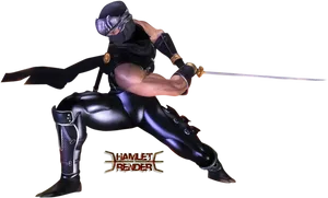 Stealthy_ Ninja_ Action_ Pose PNG image