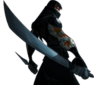 Stealthy Ninja Warrior PNG image