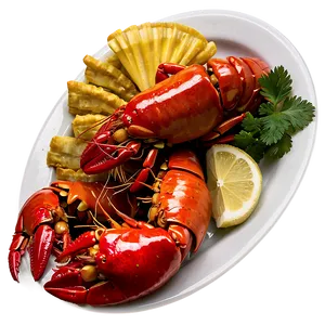 Steamed Crawfish Plate PNG Qbk