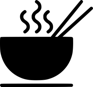 Steaming Bowl With Chopsticks Icon PNG image