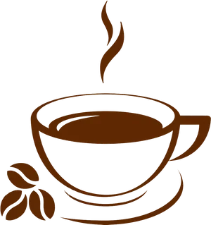 Steaming Coffee Cup Graphic PNG image