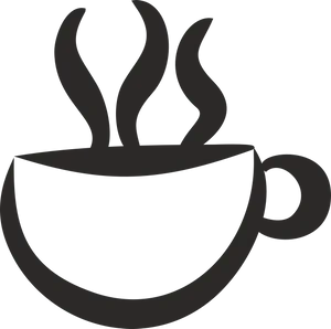 Steaming Coffee Cup Silhouette PNG image