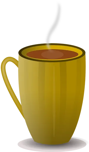 Steaming Golden Tea Cup PNG image