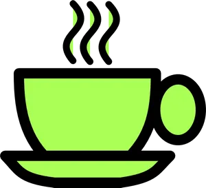 Steaming Green Tea Cup Icon