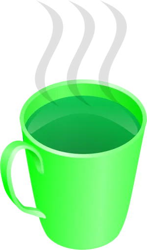 Steaming Green Tea Cup Vector PNG image