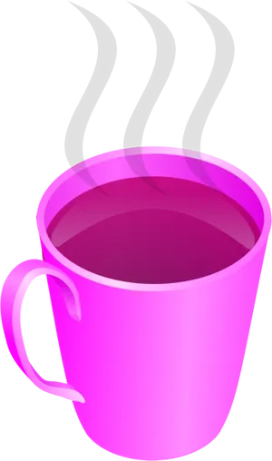 Steaming Purple Tea Cup Vector