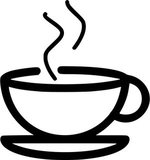 Steaming Tea Cup Outline PNG image