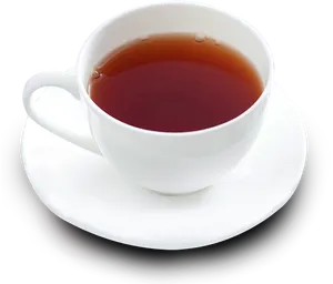 Steaming Tea Cupon Saucer PNG image