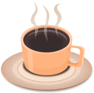 Steaming Tea Cupon Saucer PNG image