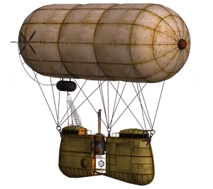 Steampunk Airship Design PNG image