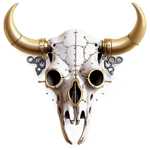 Steampunk Cow Skull PNG 6