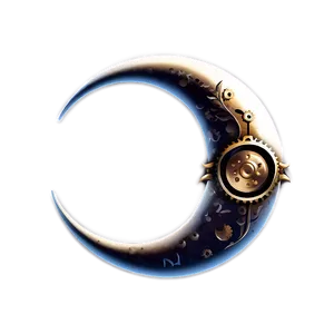 Steampunk Crescent Moon Png 06252024 PNG image