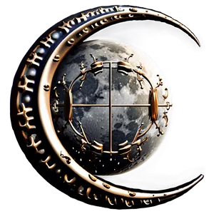 Steampunk Crescent Moon Png Pai PNG image