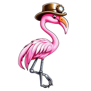 Steampunk Flamingo Design PNG 30 PNG