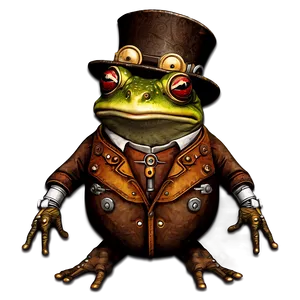 Steampunk Frog Design PNG Stk PNG
