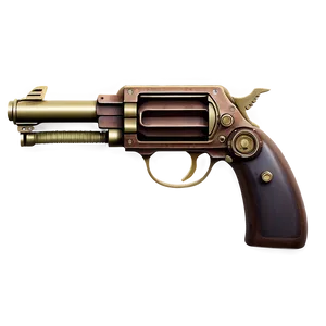 Steampunk Gear Pistol PNG Bnr PNG