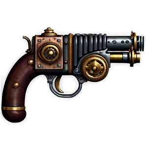 "steampunk Gun PNG: Victorian Era Weapon" 04302024