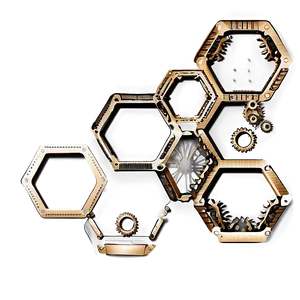 Steampunk Hexagon Pattern PNG 93