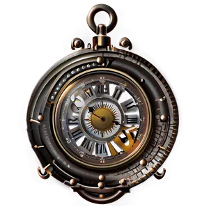Steampunk Iron Clock Png 05242024 PNG image