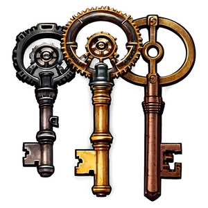 Steampunk Keys PNG Qlp71