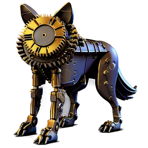 Steampunk Mechanical Wolf PNG 85