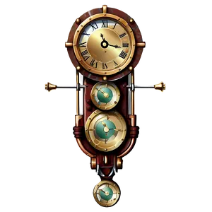 Steampunk Pendulum Clock Png 06252024 PNG image