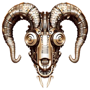 Steampunk Ram Head Gadget PNG Uun