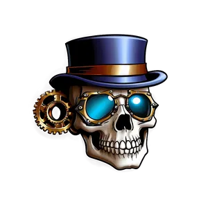 Steampunk Skull Face Design PNG 88 PNG