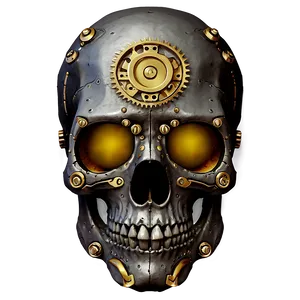 Steampunk Skull Face Design PNG Wva