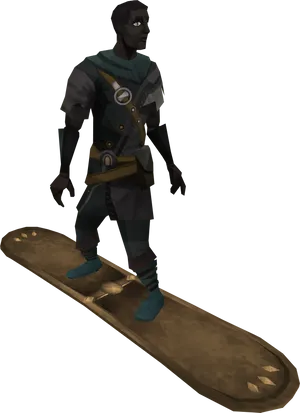 Steampunk Snowboarder3 D Model PNG