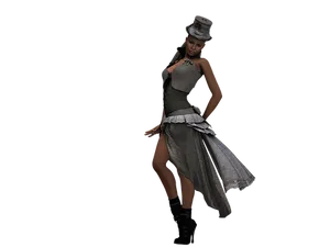 Steampunk_ Style_ Female_ Character