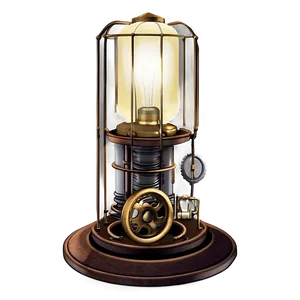 Steampunk Table Lamp PNG 06262024