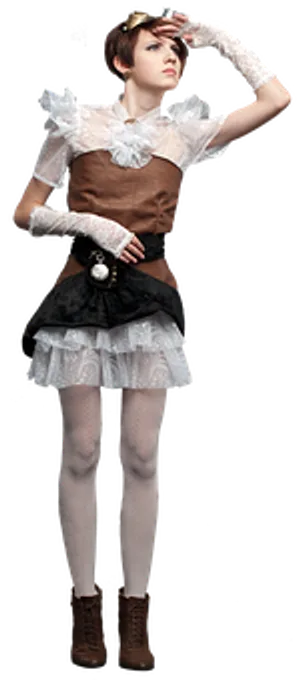 Steampunk Victorian Lady Posing PNG image