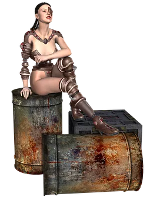 Steampunk Warrior Restingon Barrels