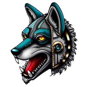 Steampunk Wolf Head Gadget PNG Mqh PNG