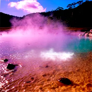 Steamy Hot Springs Bath Png 05042024 PNG image