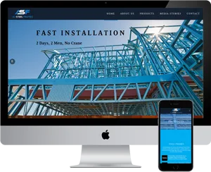 Steel Frame Construction Website Mockup PNG image